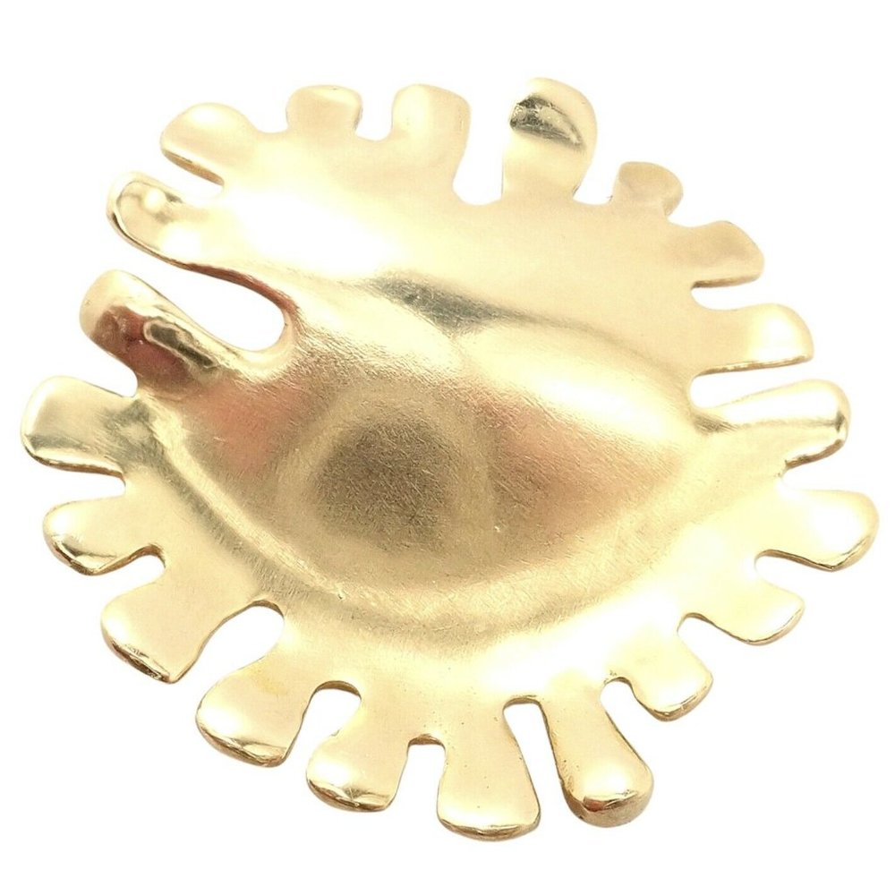 Authentic! Tiffany & Co Cummings 18k Yellow Gold Nickelodeon Abstract Pin Brooch